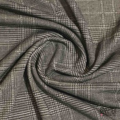 Jersey milano imprimé pied de puce vintage noir lie de vin fond beige