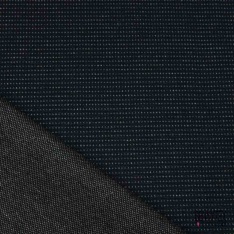 Jersey milano imprimé point gris fond marine