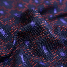 Milano jacquard viscose polyamide élasthanne motif géométrique noir fond blanc cassé