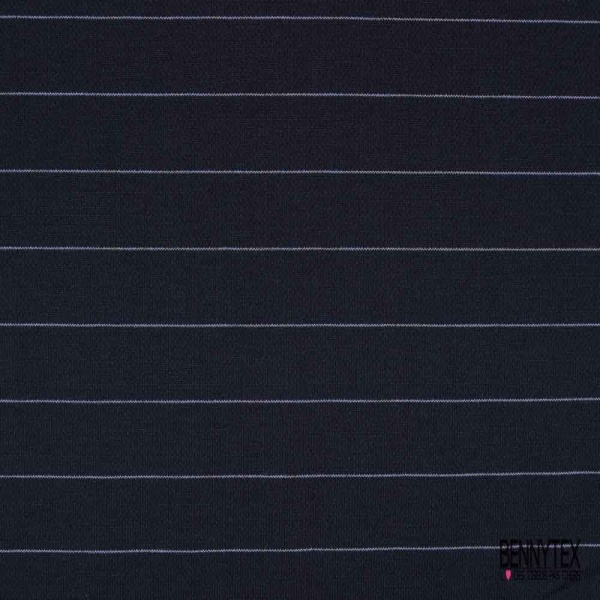 Jersey coton Interlock imprimé rayure horizontale blanc éclipse totale