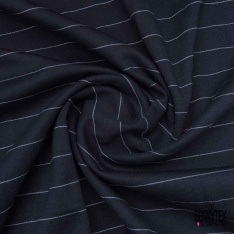 Jersey Coton Interlock imprimé Rayure Horizontale Eclipse Totale Blanc