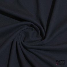 Jersey coton piqué lourd élasthanne uni bleu nuit