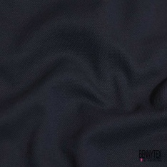 Jersey coton piqué lourd élasthanne uni bleu nuit