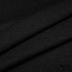 Jersey milano imprimé fantaisie point gris clair fond noir