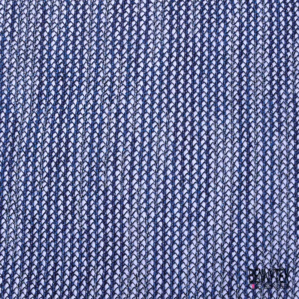 Jersey tricot lache rayon coton chiné marine bleu nuit ciel
