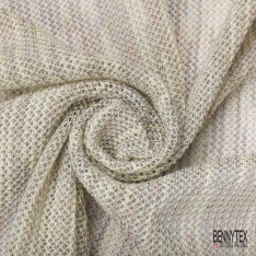 Jersey tricot lache rayon coton chiné beige crème de banane