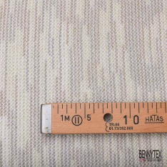 Jersey tricot lache rayon coton chiné beige crème de banane