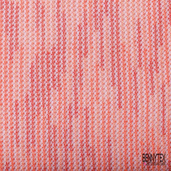 Jersey tricot lache rayon coton chiné beige crème verdâtre