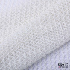 Jersey tricot lache de laine blanc cassé