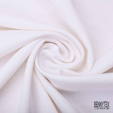 Maille polyester élasthanne uni blanc cassé