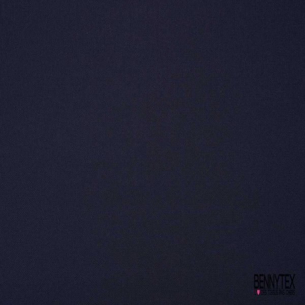 Maille polyester élasthanne uni bleu nuit