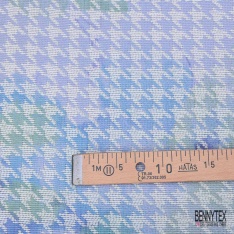 Coupon 3m Jacquard fin chiné bleu électrique noir lurex bleu roi