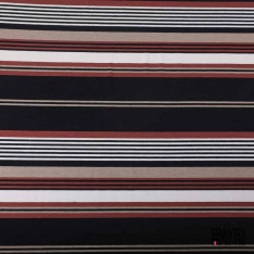 Jersey viscose imprimé rayure horizontale noir blanc cassé