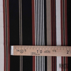 Jersey viscose imprimé rayure horizontale noir blanc cassé