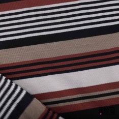 Jersey viscose imprimé rayure horizontale noir blanc cassé