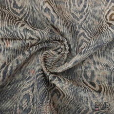 Coupon 3m Jacquard pied de coq bleu lavande anis blanc cassé