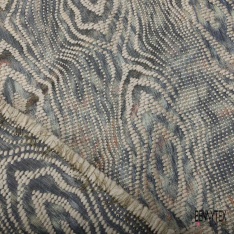 Coupon 3m Jacquard pied de coq bleu lavande anis blanc cassé