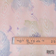 Coupon 3m Jacquard motif rainure de bois charbon vanille beige