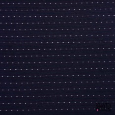 Maille polyester viscose motif abstrait noir fond blanc optique