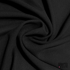 Crêpe georgette de soie uni noir petite laize