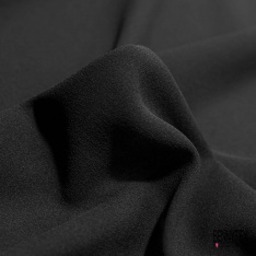 Crêpe georgette de soie uni noir petite laize
