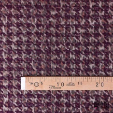 Coupon 3m Jacquard pied de coq bleu lavande anis blanc cassé