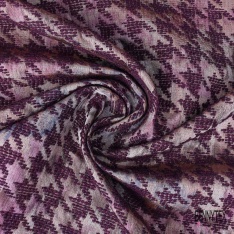 Coupon 3m Jacquard pied de coq prune find motif léopard