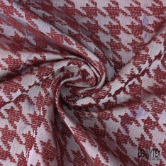 Coupon 3m Jacquard pied de coq prune find motif abstrait aquarelle