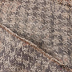 Coupon 3m Jacquard pied de coq taupe foncé fin motif grande fleur graphique
