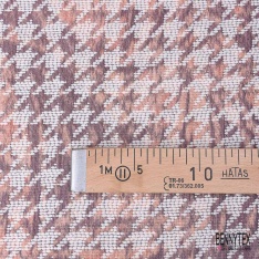 Coupon 3m Jacquard pied de coq anthracite moutarde fin motif abstrait fondu