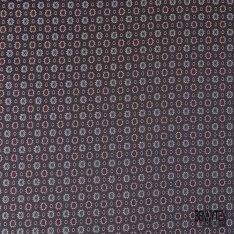 Jacquard motif floral baroque blanc cassé fond saumon pastel