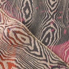 Coupon 3m Jacquard pied de coq ton pastel fin motif grande fleur