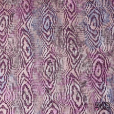 Coupon 3m Jacquard rainure de bois ton prune fin motif floral vintage