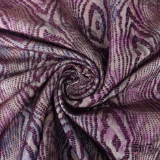 Coupon 3m Jacquard rainure de bois ton prune fin motif floral vintage