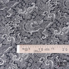 Fibranne viscose imprimé digital floral fond bleu de l'Orient