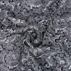 Fibranne viscose imprimé digital floral fond bleu de l'Orient