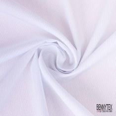 Popeline coton élasthanne digital marinière nuit jaune blanc cassé verticale