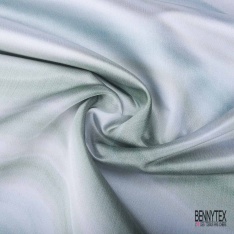 Coupon 2m70 satin duchesse mikado élasthanne polyester coton recto souci pâle verso citron