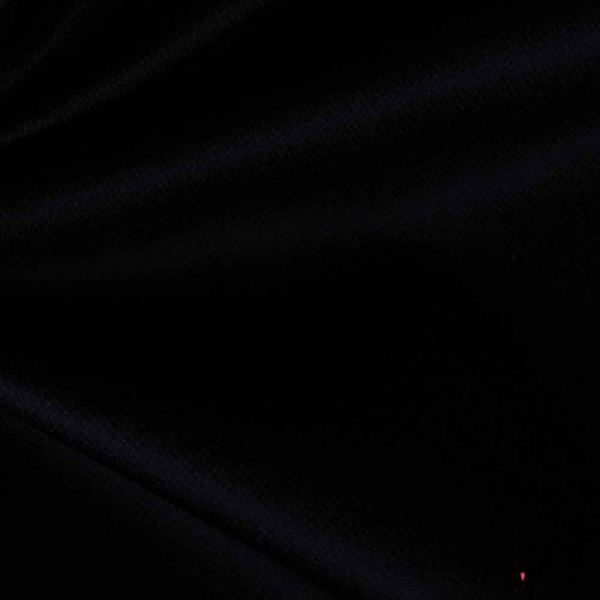 Velours lisse ras coton uni noir profond