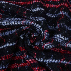 Laine tricot fantaisie bouclette noir blanc gris moyen