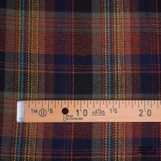 Coton natté motif tartan kaki rouge ocre marine bordeaux