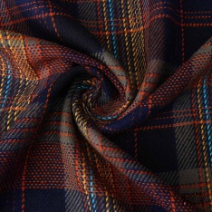 Coton natté motif tartan kaki rouge ocre marine bordeaux