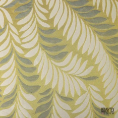 Coupon 3m Brocart haute couture motif nature ton orange moyen crème de banane blanc