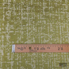 Brocart haute couture motif abstrait crème pépite d'or crème de banane