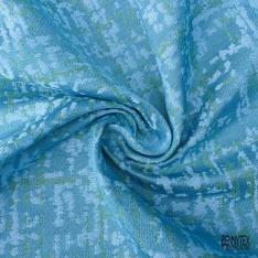 Brocart haute couture motif abstrait crème verge d'or crème de banane