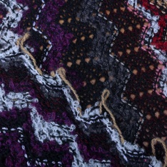 Jersey tricot lache de coton lin taupe gris foncé petite laize