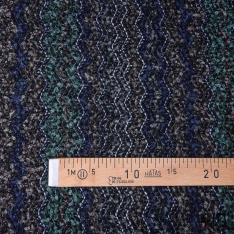 Tricot lâche sinusoïde prune noir beige blanc lurex argent