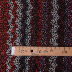 Tricot bouclette mohair lâche sinusoïde chiné sapin taupe marine brun