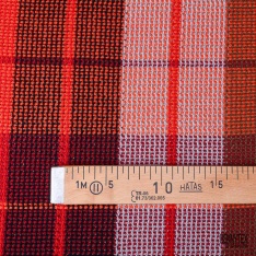 Tricot bouclette mohair lâche sinusoïde chiné beige rouille noir marron