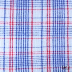 Jersey tricot gratté laine tartan rouge bleu roi blanc noir